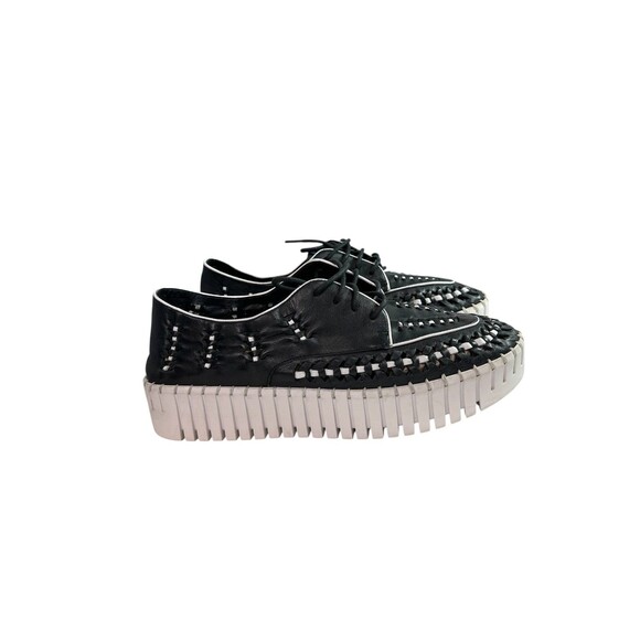 Anthropologie Silent D Brodies Sneaker Black Woven Leather $175 Size EU 40, US 9 - Picture 7 of 10